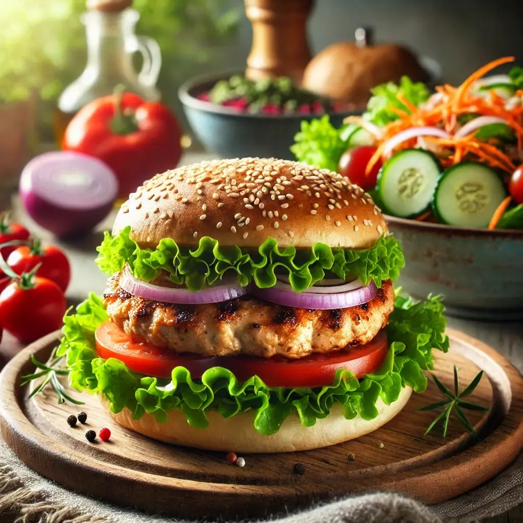 Read more about the article Grilled Turkey Burger with a Side Salad